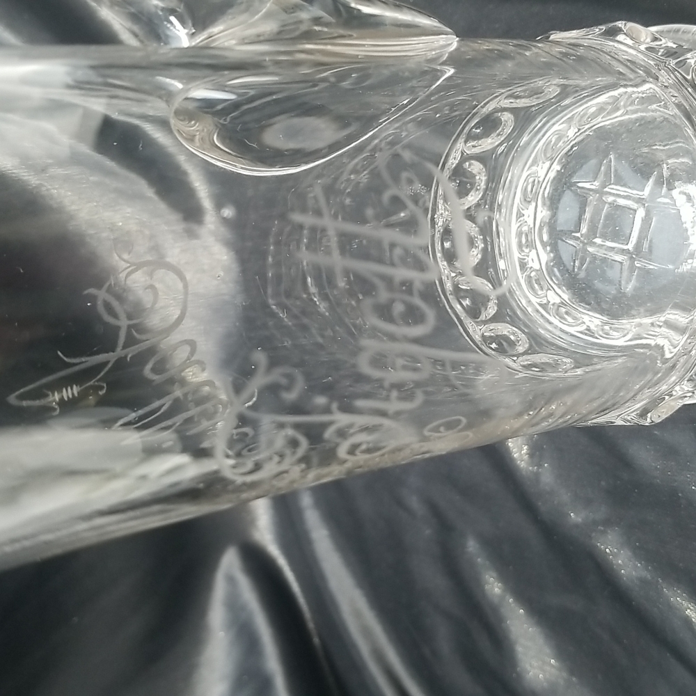 Antique EAPG Etched Skinny Pitcher - Picture 6 of 16
